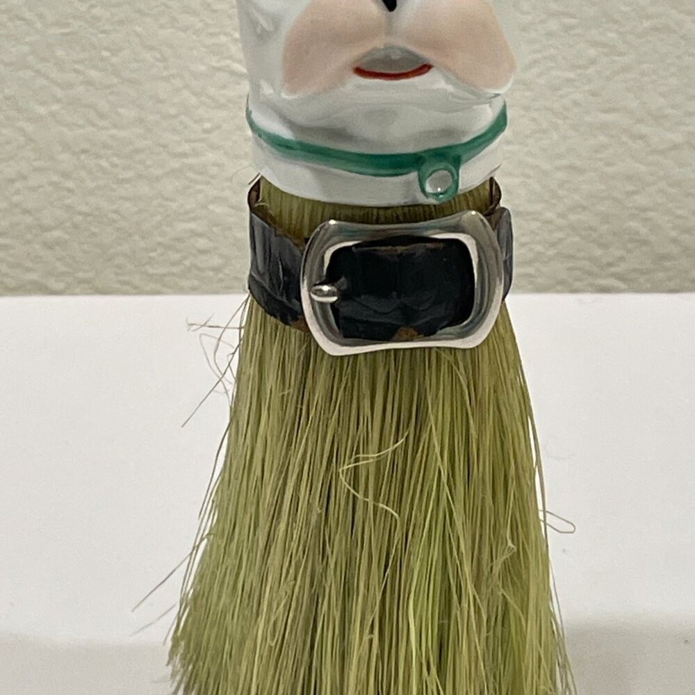 VINTAGE FRENCH BULL DOG Whisk Brush 1920s Genuine Porcelain #8575 Germany - Picture 4 of 14